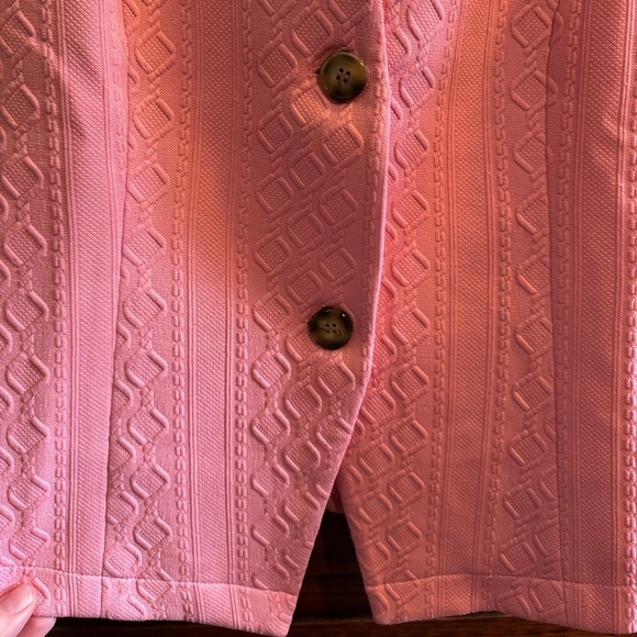 Mina Self Textured Vest Size Large Pink 2 Buttons - Picture 5 of 11